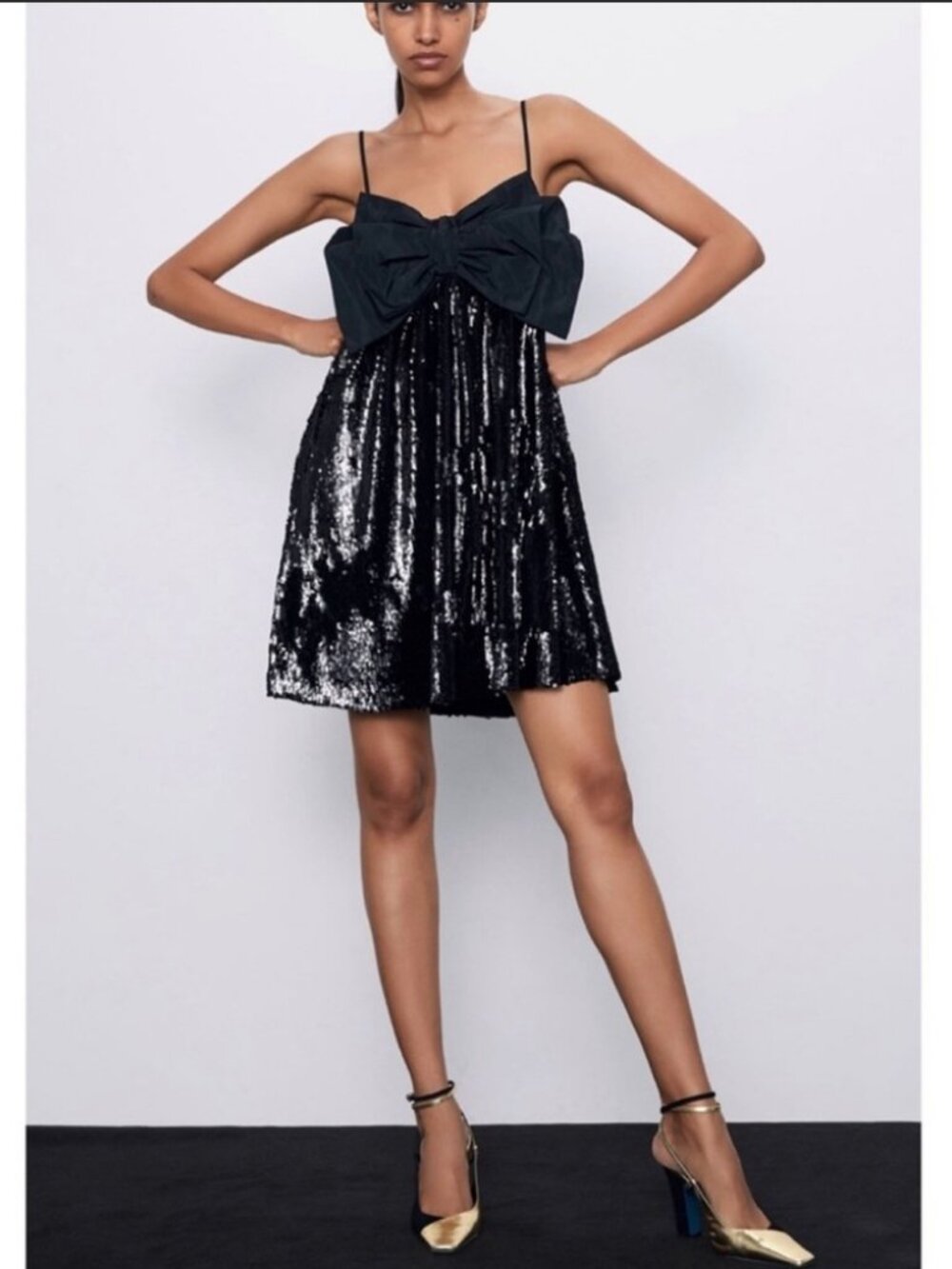 Zara Bow Sequins Dress